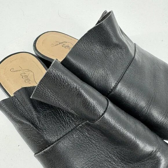 Free People shoes womens 8.5 black leather ruffle sienna minimalist office work - Picture 5 of 9